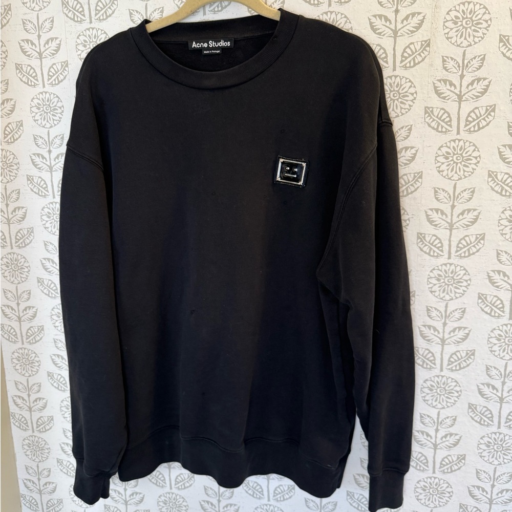 Acne Studios Oversized Logo Plaque Sweatshirt 'Black'- rare